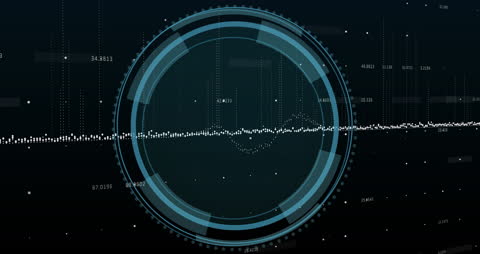 Abstract Digital Interface with Evolving Circular Data Visualizations