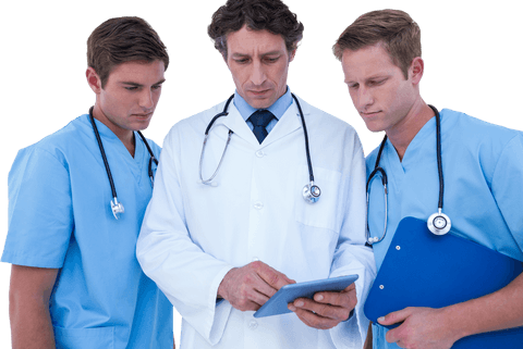 Transparent Background Doctors Using Digital Tablet Together - Download Free Stock Videos Pikwizard.com