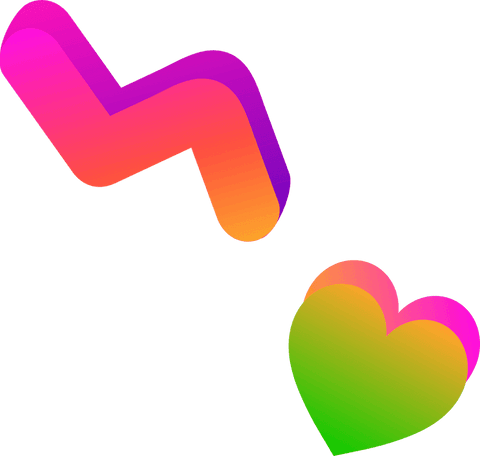 Gradient Zigzag Ribbon and Heart on Transparent Background - Download Free Stock Videos Pikwizard.com