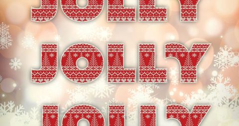 Festive 'Jolly' Text with Snowflakes and Warm Tones for Christmas