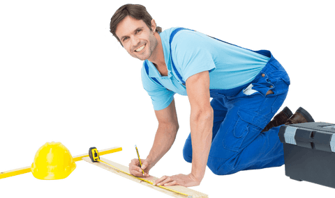 transparent background confident worker measuring wooden plank with tools - Download Free Stock Videos Pikwizard.com