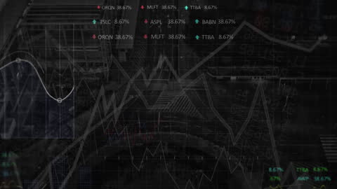 Digital Stock Market Interface Overlag Cityscape