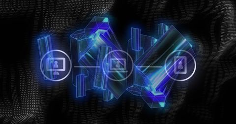 Futuristic Digital Connectivity with Glowing Crystals