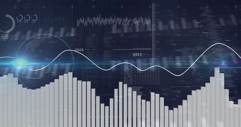 Abstract Digital Data Stream with Graphical Analytics - Download Free Stock Images Pikwizard.com