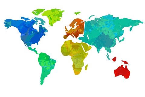 colorful digital world map illustration on transparent background - Download Free Stock Videos Pikwizard.com