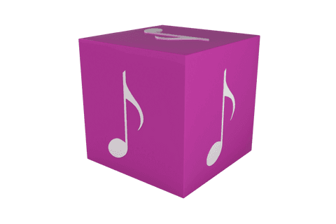 purple cube with musical note on transparent background - Download Free Stock Videos Pikwizard.com