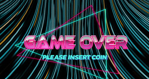 Retro Game Over Neon Sign with Digital Animations