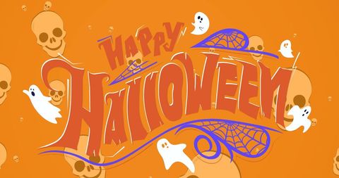 Colorful Halloween Spirits and Skulls Celebration