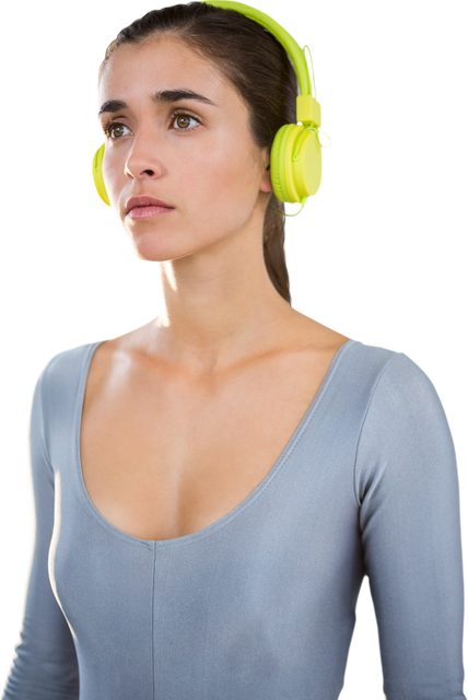 Woman in Sportswear with Transparent Background Listening to Music - Download Free Stock Videos Pikwizard.com