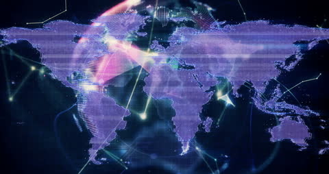 Digital Globe with Plexus Networks on World Map