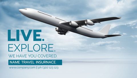 Airplane Soaring through Sky for Travel Insurance Concept - Download Free Stock Templates Pikwizard.com