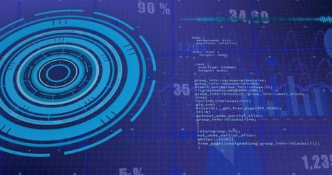 Digital Data Processing and Analysis with Blue Overlay - Download Free Stock Images Pikwizard.com