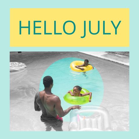 Hello July Pool Family Fun Summer Celebration - Download Free Stock Templates Pikwizard.com