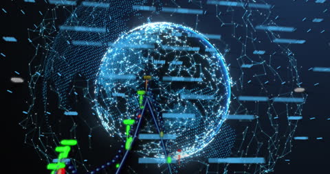 Global Financial Data Network and Blockchain Concept