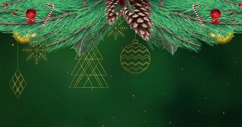 Festive Christmas Wreath with Pine Cones and Hanging Decorations