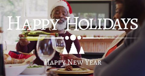 Festive Celebration with Wine Pouring African American Family - Download Free Stock Images Pikwizard.com