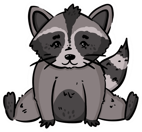 Whimsical Cartoon Raccoon Mascot on Transparent Background