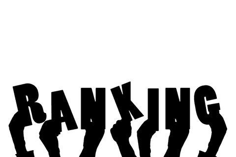 Hands holding ranking signs on transparent background