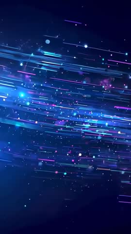 Vertical Neon Data Stream Moving Across Cosmic Starfield | Loopable Futuristic Motion Background