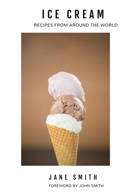 Delicious Ice Cream Cone with Three Flavors - Download Free Stock Templates Pikwizard.com