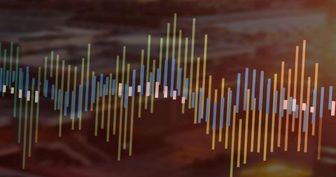 Digital Waveform Visualization on Blurred Background