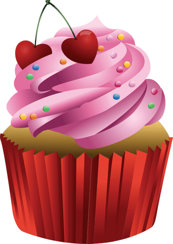 realistic cupcake with pink frosting and cherries on transparent background - Download Free Stock Videos Pikwizard.com