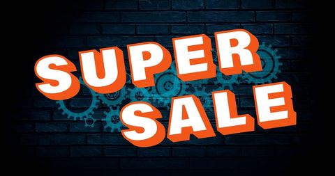 Super sale announcement with bold typography
