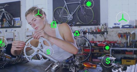 Bicycle mechanic repairing component with precision tools