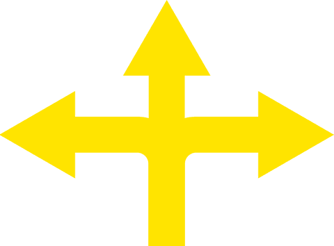 Transparent Yellow Three-Way Directional Arrow Icon Concept - Download Free Stock Videos Pikwizard.com