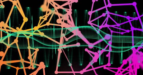 abstract geometric lines with sound waves and equalizer effect - Download Free Stock Images Pikwizard.com