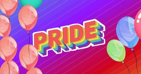 colorful pride celebration with rainbow balloons and text - Download Free Stock Images Pikwizard.com