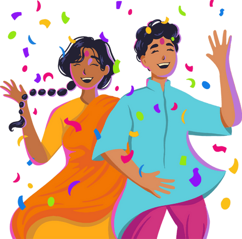 joyful couple dancing in indian attire with confetti - Download Free Stock Videos Pikwizard.com