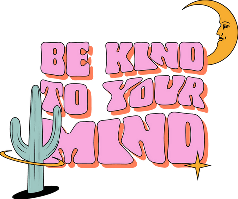 Whimsical Motivational Text With Cactus and Moon Transparency