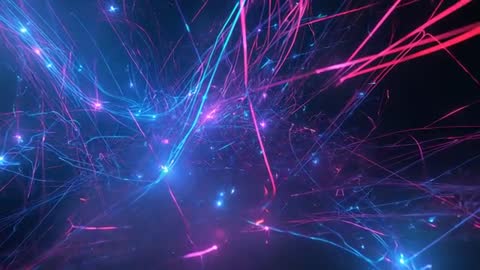 Mesmerizing Neon Filaments in Expansive Digital Realm