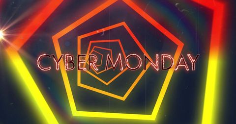 Cyber Monday Neon Geometric Abstract Design