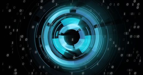 Digital Scope Scanning Over Binary Code with Futuristic Interface - Download Free Stock Images Pikwizard.com