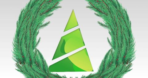 Abstract Christmas Tree with Festive Pine Leaf Border - Download Free Stock Images Pikwizard.com
