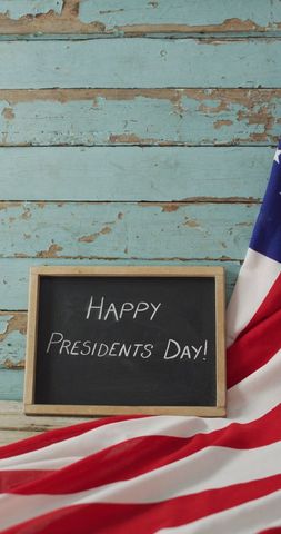 Presidents Day Celebration with Chalkboard and American Flag - Download Free Stock Images Pikwizard.com