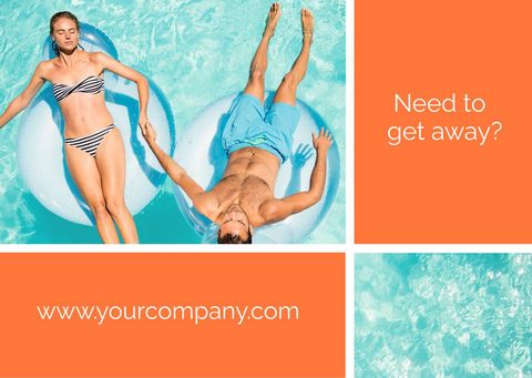 tranquil poolside getaway with relaxing couple - Download Free Stock Templates Pikwizard.com