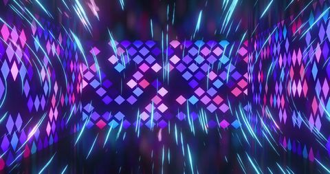 Futuristic Neon Light Shapes with Dynamic Trails