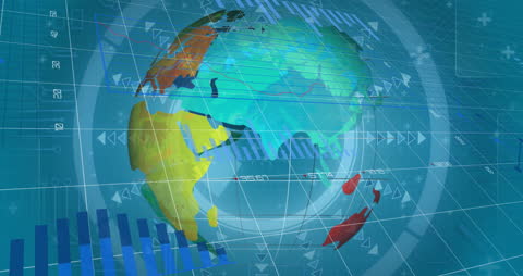 Global Finance Animation with Rotating Earth