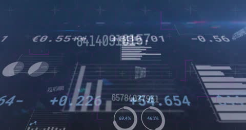 Digital Interface with Dynamic Statistics Amidst Futuristic Background