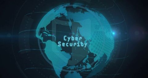 Holographic globe with cyber security and digital interface