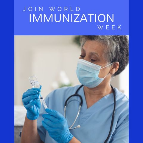 Senior Doctor Promoting Immunization Awareness Week - Download Free Stock Templates Pikwizard.com