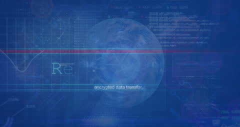Digital Data Processing Interface with World Globe Overlay