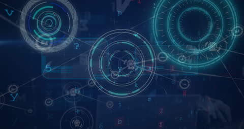 Futuristic Digital Interface with Cyber Connections