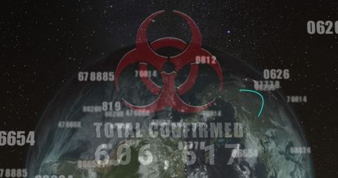 Global pandemic graphic illustration with virus cases