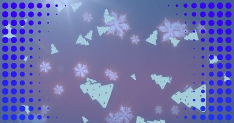 Neon Shapes Blending with Snowflakes and Christmas Icons - Download Free Stock Images Pikwizard.com