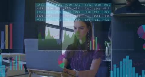 Innovative Tech Office Collaboration with Digital Charts