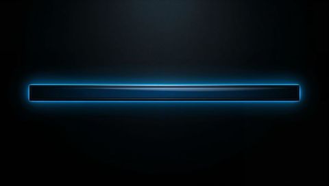 Neon blue glossy progress bar with chrome edge on dark ui for futuristic tech design